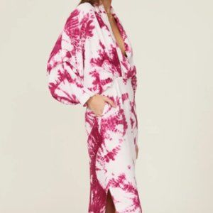 SWF S/W/F Magenta Tie Dye Plunge Dress LARGE